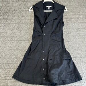 Derek Lam 10 Crosby Black Sleeveless Collared Button Front‎ Shirt Dress Size 6